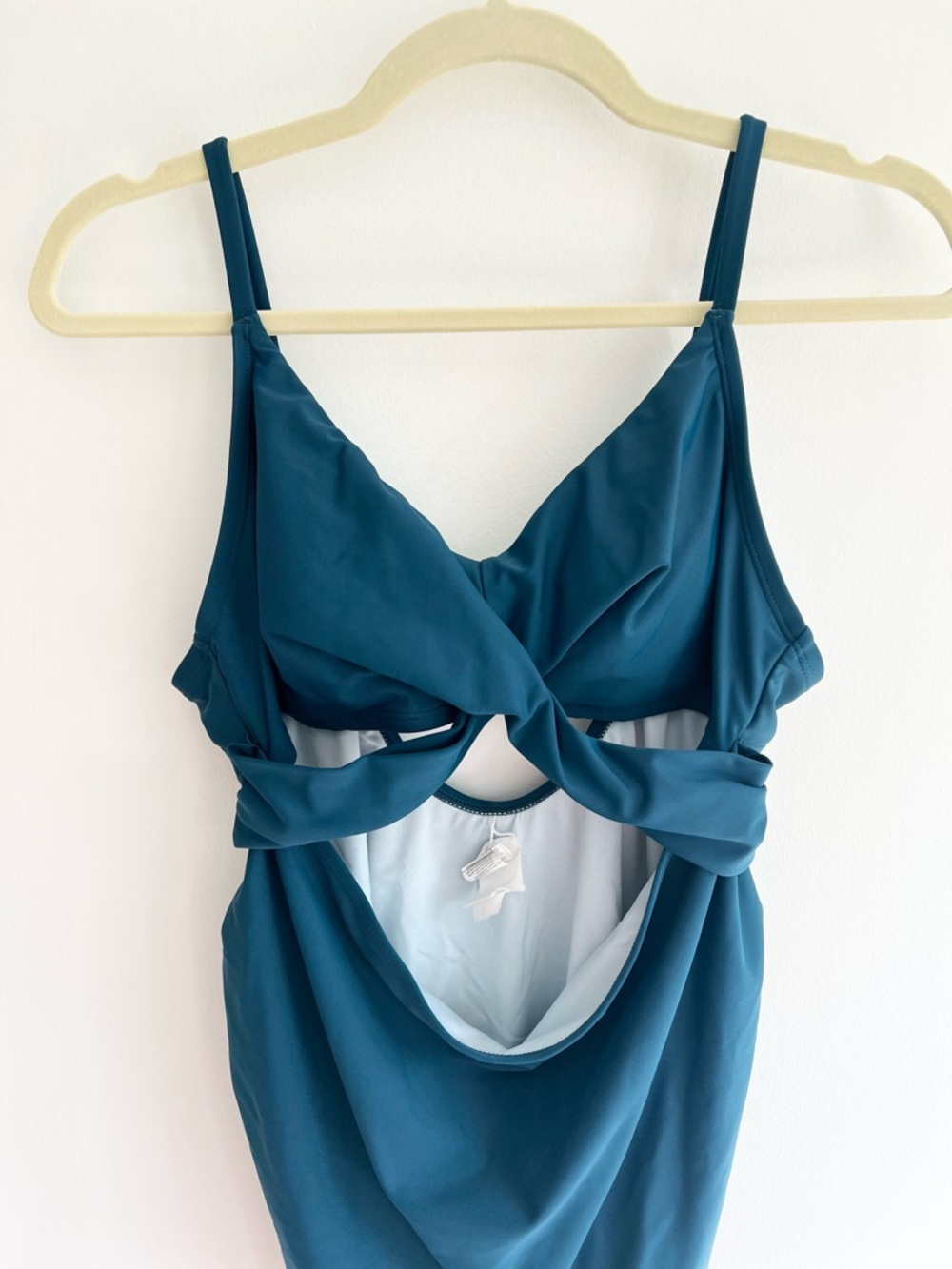 Cupshe Navy Blue Twist-Front One-Piece Maternity Swimsuit | Women’s Large - Picture 2 of 14